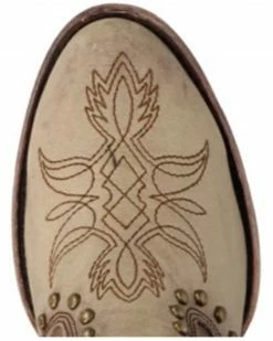 Corral Women's Embroidery & Stud Booties - Round Toe Beige/khaki -Corral Boots Shop 2000348432 250 P4