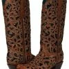 Corral Women's Black Inlay Western Boots - Snip Toe Black/tan