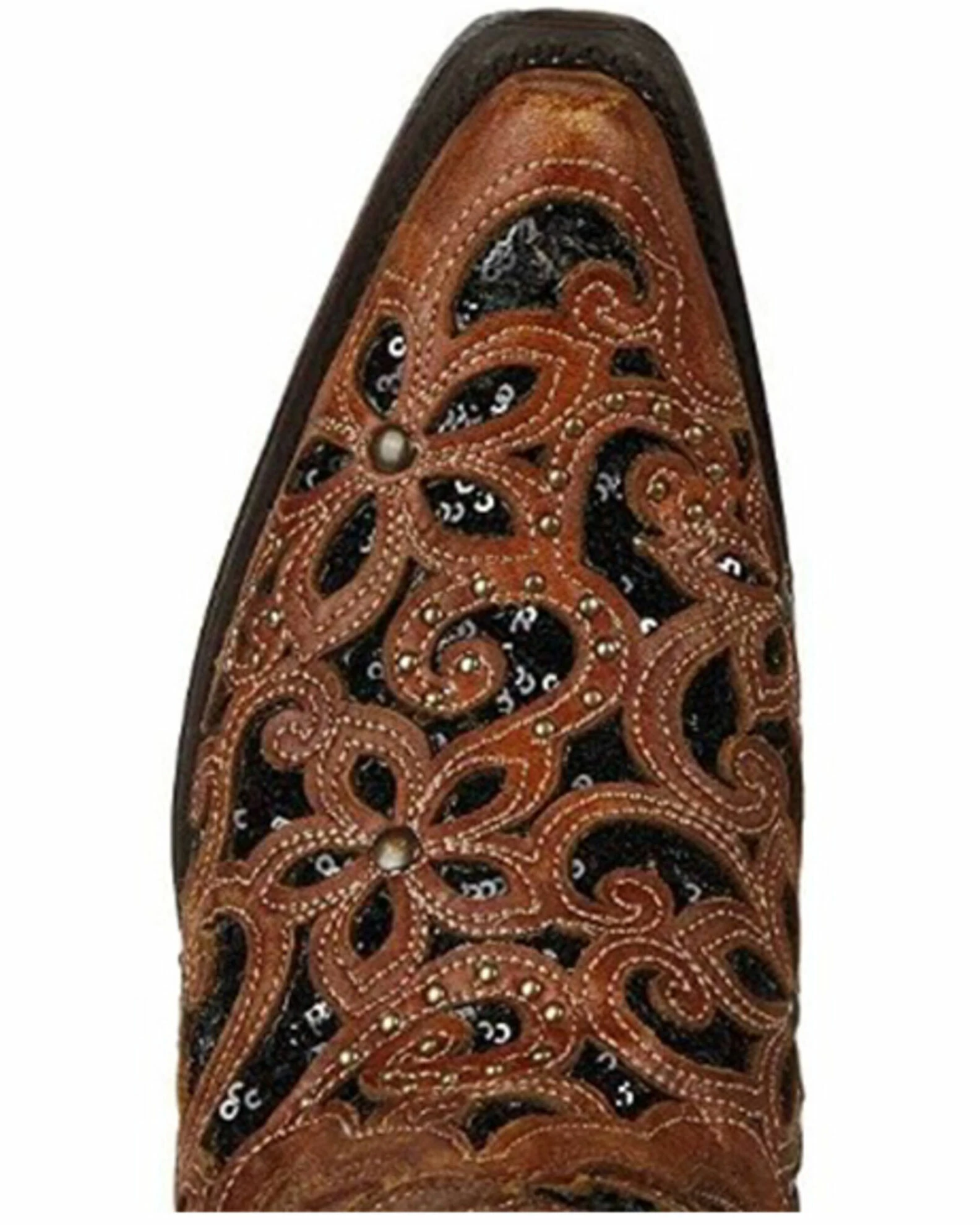 Corral Women's Black Inlay Western Boots - Snip Toe Black/tan 7 Corral Women's Black Inlay Western Boots - Snip Toe Black/tan - Image 5