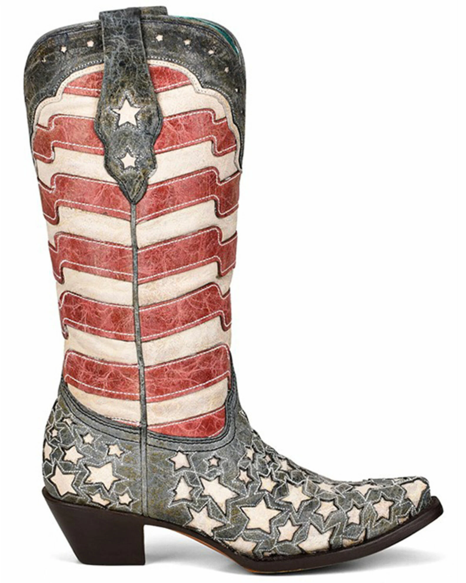 Corral Women's Blue Jeans Stars & Stripes Western Boots - Snip Toe 4 Corral Women's Blue Jeans Stars & Stripes Western Boots - Snip Toe - Image 2
