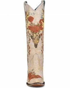 Corral Women's White Floral & Deer Embroidery Western Boots - Snip Toe -Corral Boots Shop 2000351155 100 P3