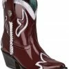 Corral Women's Burgundy Embroidery Western Booties - Pointed Toe  -Corral Boots Shop 2000351168 640 P1