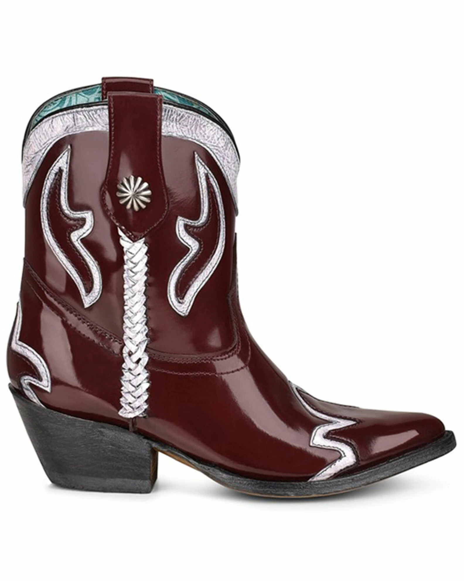 Corral Women's Burgundy Embroidery Western Booties - Pointed Toe 4 Corral Women's Burgundy Embroidery Western Booties - Pointed Toe - Image 2