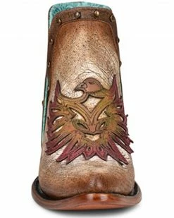 Corral Women's Tan Overlay & Studs Fashion Booties - Round Toe -Corral Boots Shop 2000351170 280 P3