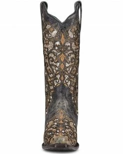 Corral Women's Black Inlay & Studs Western Boots - Snip Toe -Corral Boots Shop 2000360096 001 P3