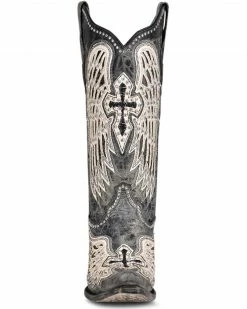 Corral Women's Black Cross & Wings Overlay Western Boots - Snip Toe -Corral Boots Shop 2000360097 001 P3