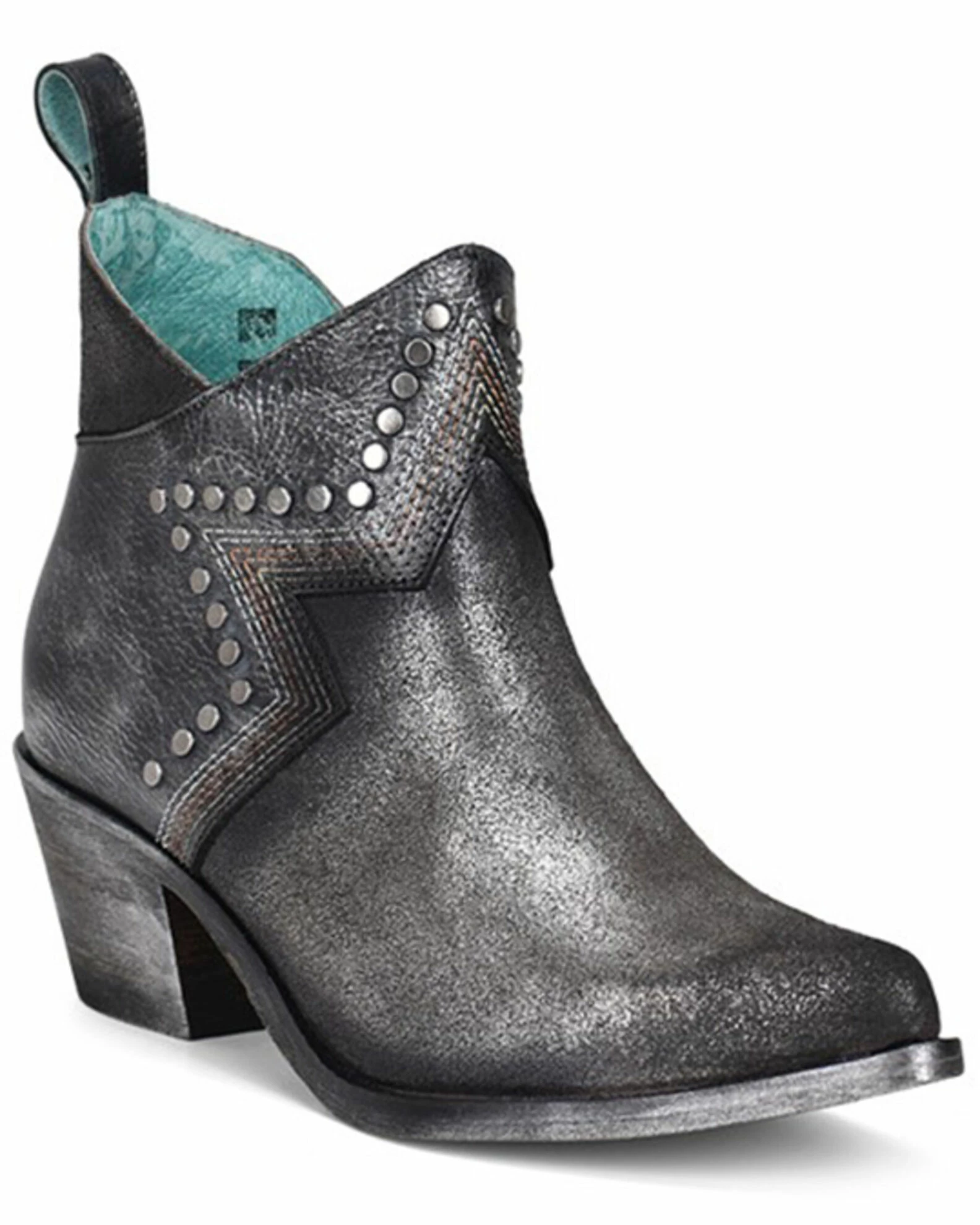 Corral Women's Studs & Embroidered Fashion Booties - Pointed Toe Black 3 Corral Women's Studs & Embroidered Fashion Booties - Pointed Toe Black