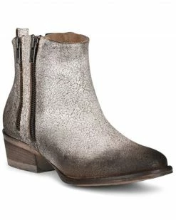 Corral Women's White & Black Zipper Fashion Booties - Round Toe Black/white