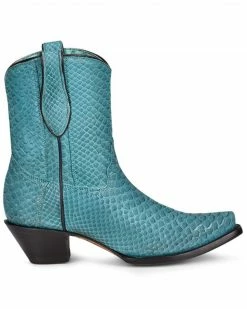 Corral Women's Turquoise Exotic Python Skin Western Boots - Snip Toe -Corral Boots Shop 2000361030 440 P2