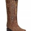 Corral Women's Studded Inlay & Embroidery Western Boots - Square Toe Brown -Corral Boots Shop 2000361031 200 P1