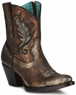 Corral Women's Bronze Embroidery Fashion Booties - Round Toe