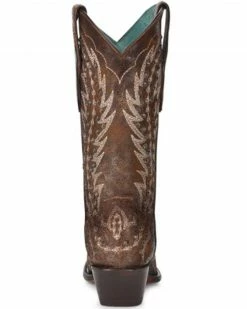 Corral Women's Cognac Embroidery & Studs Western Boots - Pointed Toe -Corral Boots Shop 2000361035 235 P3