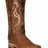 Corral Women's Peacock Embroidery Western Boots - Wide Square Toe Brown