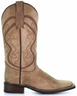 Corral Women's Saddle Tan Embroidered Leather Western Boot - Wide Square Toe 8 Corral Women's Saddle Tan Embroidered Leather Western Boot - Wide Square Toe -Corral Boots Shop 2000363301 280 P2