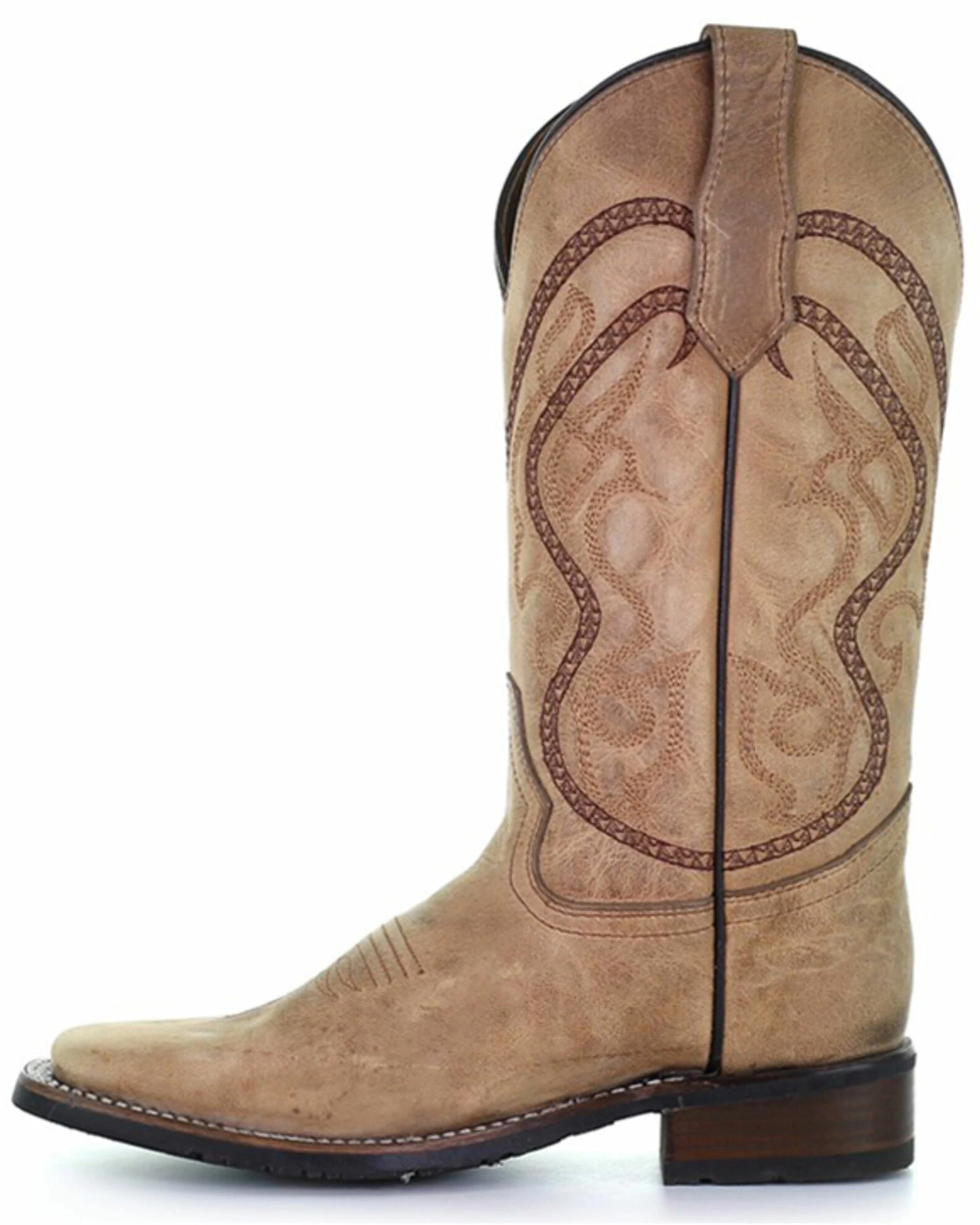Corral Women's Saddle Tan Embroidered Leather Western Boot - Wide Square Toe 5 Corral Women's Saddle Tan Embroidered Leather Western Boot - Wide Square Toe - Image 3