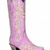 Corral Women's Embroidered Floral & Crystal Studded Tall Western Boots - Snip Toe Light Purple -Corral Boots Shop 2000370778 530 P1