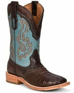 Corral Men's Caiman Overlay & Embroidery Western Boot - Wide Square Toe 