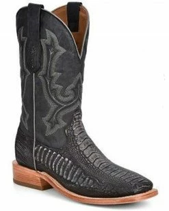 Corral Men's Ostrich Leg Embroidered Western Boots - Narrow Square Toe 