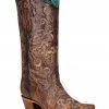 Corral Women's Floral & Butterfly Embroidered Burnished Tall Western Boots - Snip Toe -Corral Boots Shop 2000371774 240 P1