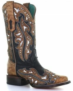 Corral Women's Metallic Inlay Embroidered Tall Western Boots - Square Toe