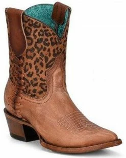 Corral Women's Leopard Print Western Booties - Pointed Toe Brown