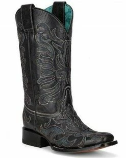 Corral Women's Embroidered Inlay Western Boots - Square Toe Green
