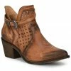 Corral Women's Cut Out Ankle Strap Western Booties - Pointed Toe Brown