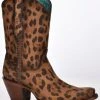 Corral Women's Leopard Print Braided Western Boots - Snip Toe Brown -Corral Boots Shop 2000371818 200 P1