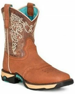 Corral Women's LD Farm And Ranch Performance Western Boots - Broad Square Toe Brown