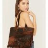 Corral Women's Fringe Distressed Leather Tote Bag Chocolate 2 Corral Women's Fringe Distressed Leather Tote Bag Chocolate -Corral Boots Shop 2000383377 240 P1