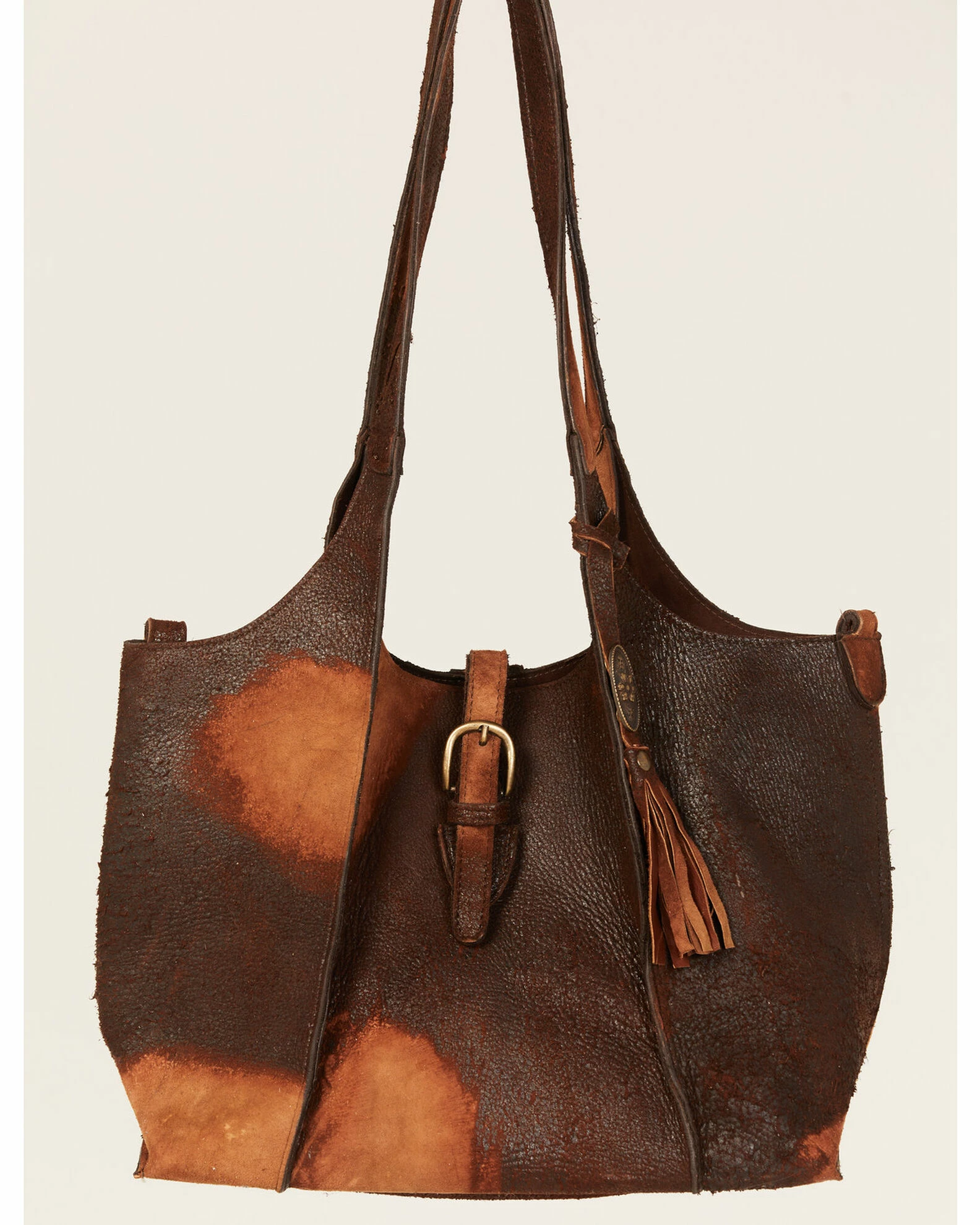 Corral Women's Concho Tassel Distressed Leather Shoulder Bag Chocolate 4 Corral Women's Concho Tassel Distressed Leather Shoulder Bag Chocolate - Image 2