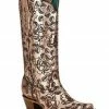 Corral Women's Laser Floral Western Boots- Snip Toe Gold -Corral Boots Shop 2000383732 710 P1