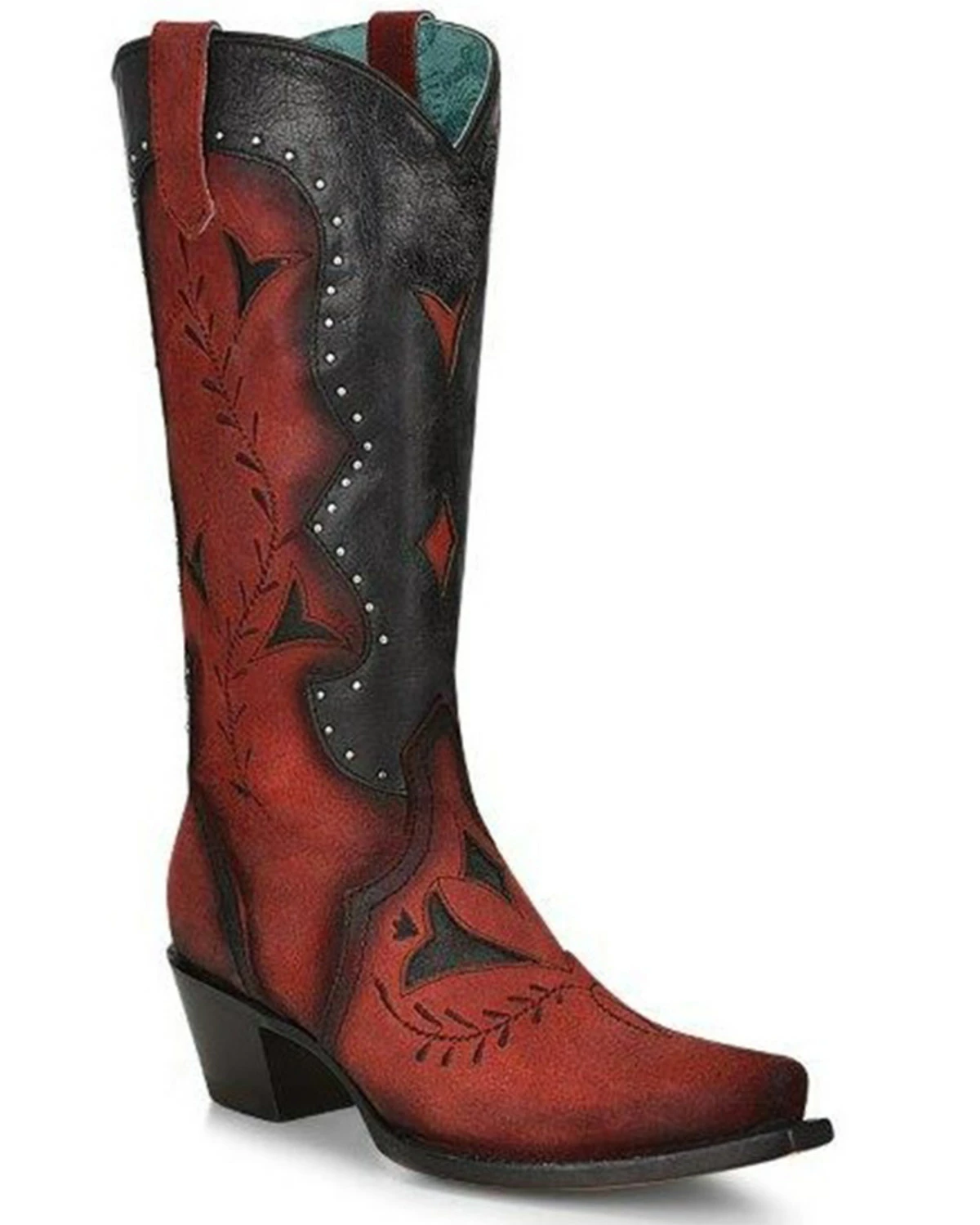 Corral Women's Studded Western Boots - Snip Toe Black/red 4 Corral Women's Studded Western Boots - Snip Toe Black/red - Image 2