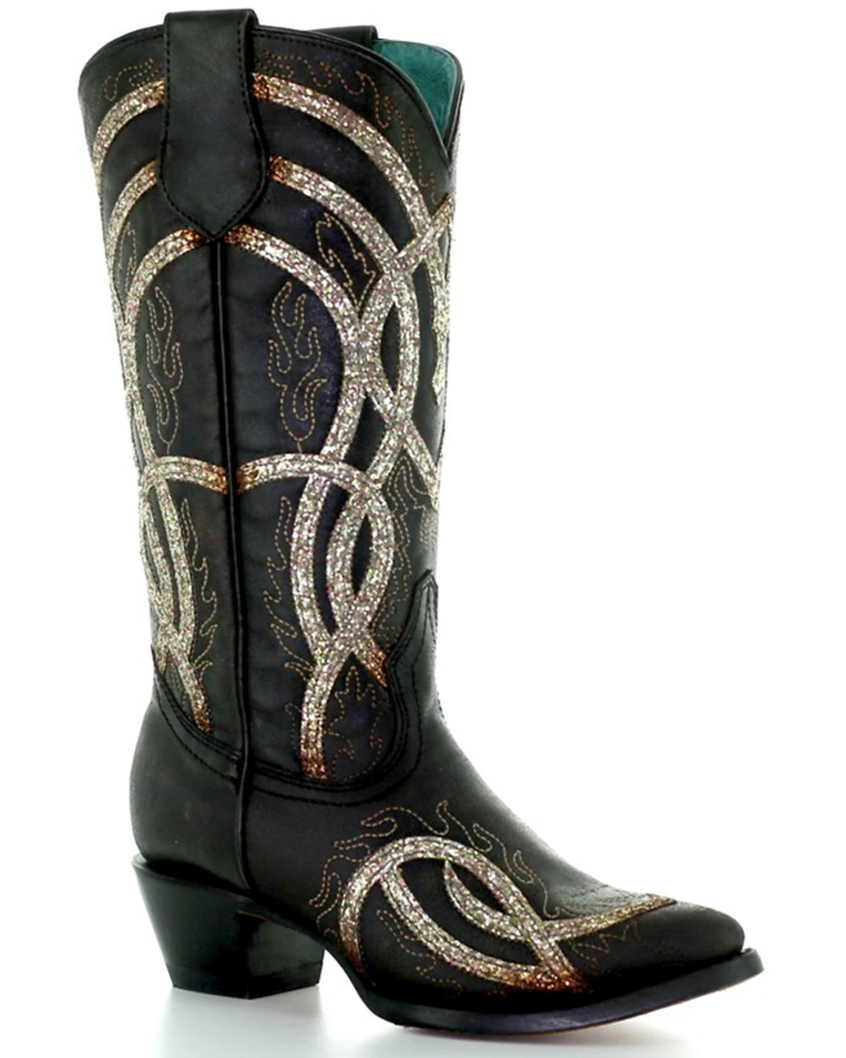 Corral Women's Glitter Overlay Western Boots - Pointed Toe Black 4 Corral Women's Glitter Overlay Western Boots - Pointed Toe Black - Image 2