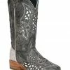 Corral Women's Black Inlay Western Boots - Broad Square Toe Black/white -Corral Boots Shop 2000383787 944 P1